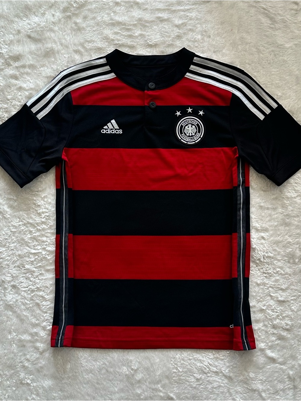 Adidas Germany 2014 World Cup Away Soccer Jersey Youth M 11-12Y Black Red
